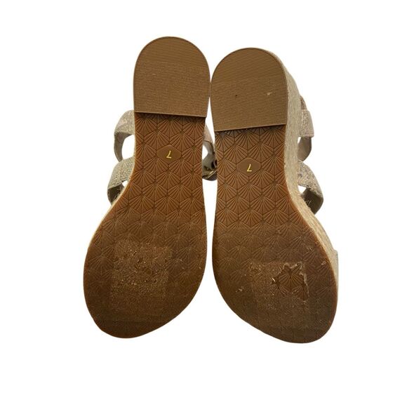 BC Footwear Natural Exotic Wedge Espadrille Sandals Womens 7 Beach Vacation Sexy - Picture 7 of 11